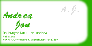 andrea jon business card